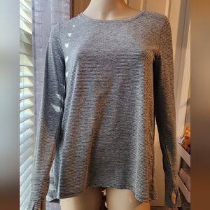 GAP Women's Long Sleeve Striped Top - Gray